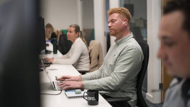 Man looking at laptop