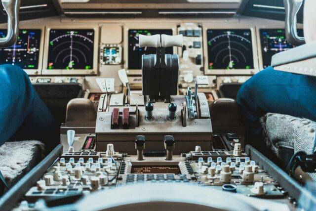 Photo of aeroplane cockpit