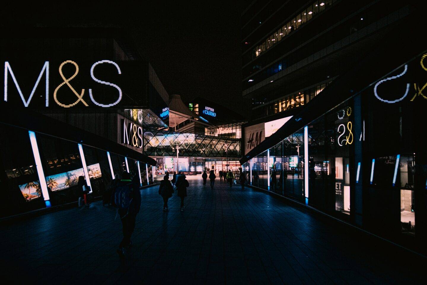 M&S logos in the dark