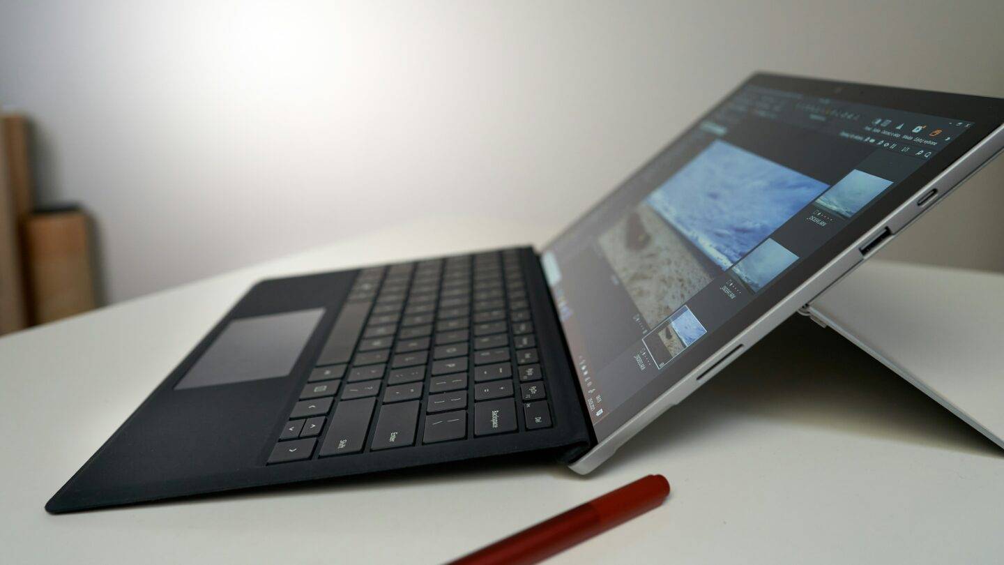 laptop on table