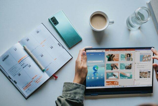 person working from home