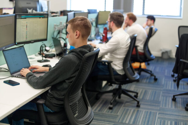 People working at desks