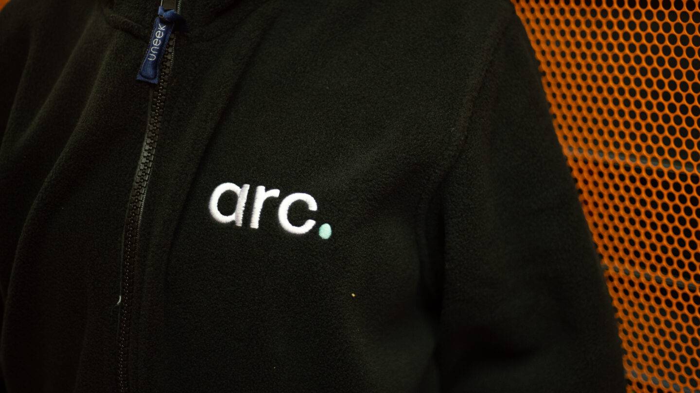 Arc logo on a fleece