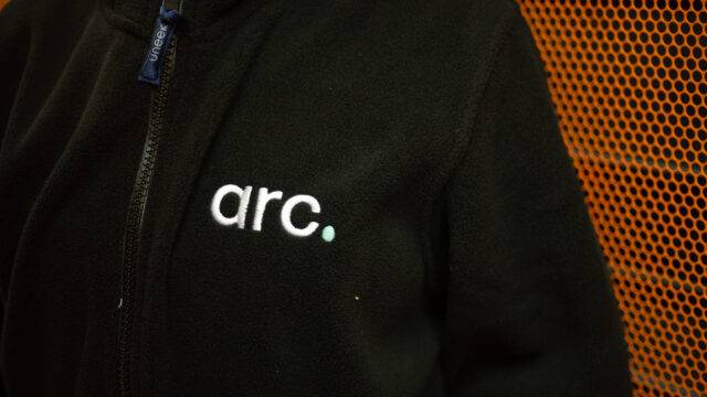 Arc logo on a fleece