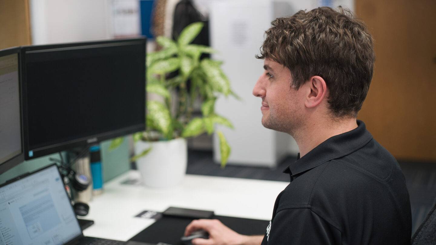 Man sitting at a desk