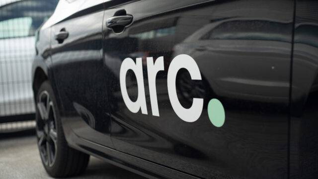 Arc logo on a car