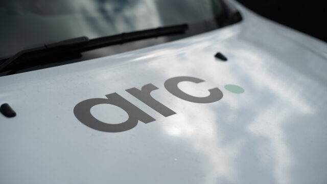 Arc logo on a car